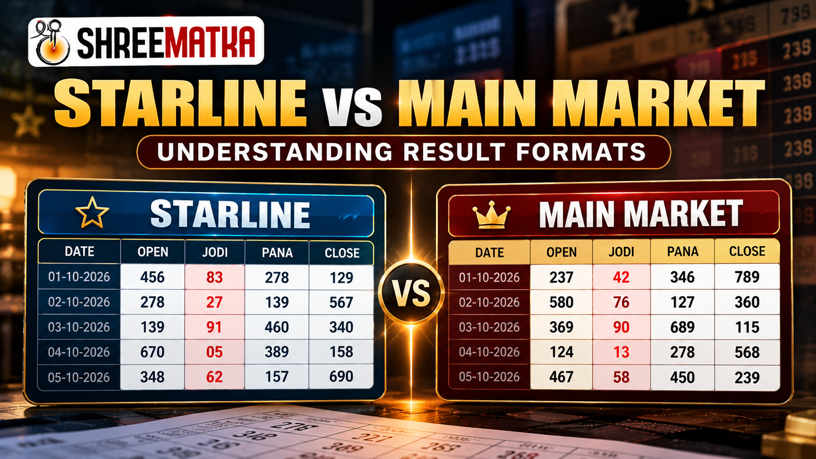 Starline vs Main Market: Result Format Explained